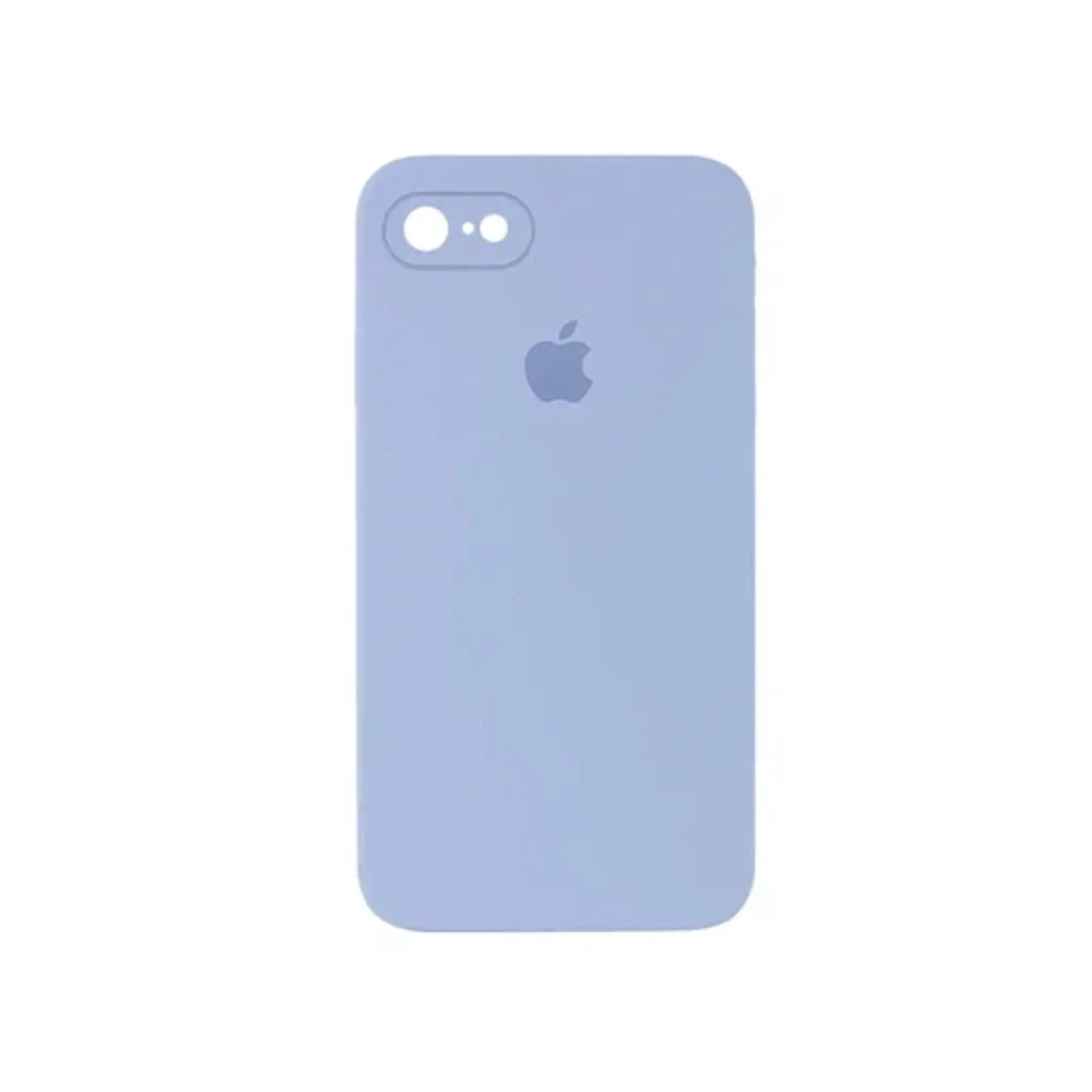 Чехол Silicone Case с закрытым низом и защитой камеры для Iphone 7 / 8 / SE (2020) (Квадратные грани)